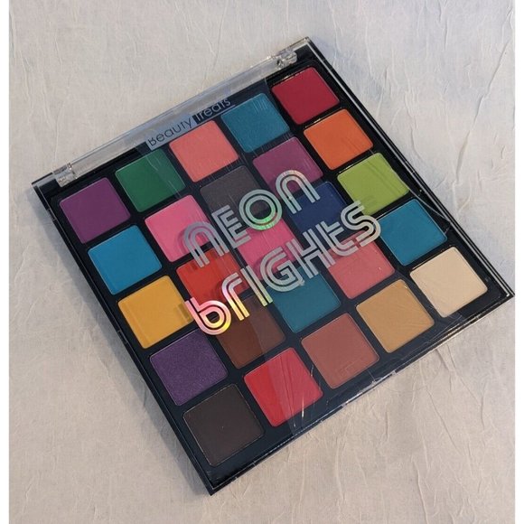 Beauty Treats Eyeshadow Palette Neon Brights 25 Vivid Pressed Pigments 80s Color - Picture 3 of 9